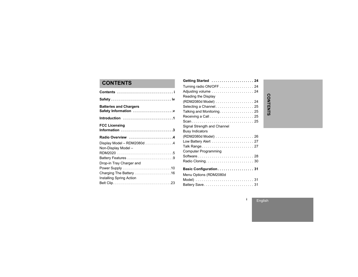 Motorola RDM2020 User Manual | Page 3 / 78