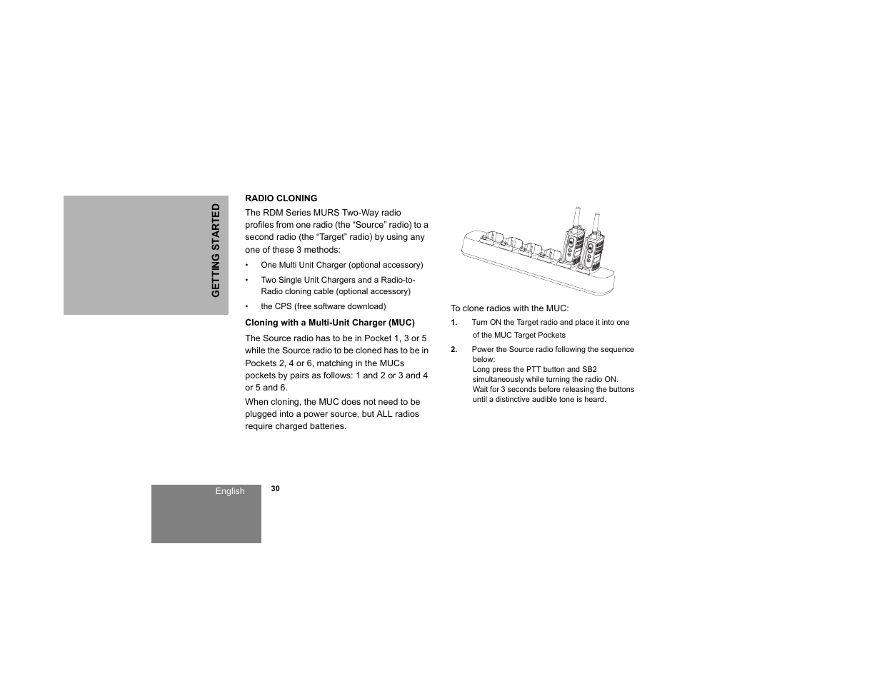 Radio cloning | Motorola RDM2020 User Manual | Page 38 / 78