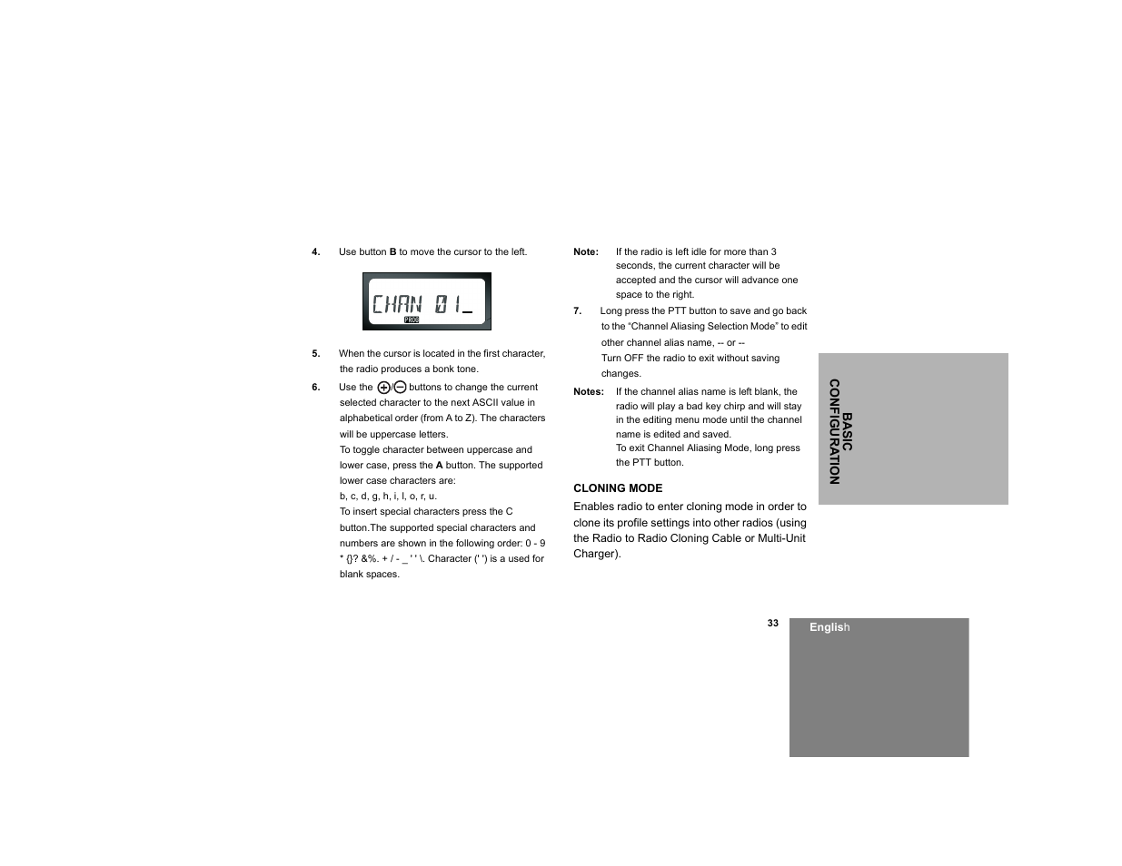 Cloning mode, Clonning mode | Motorola RDM2020 User Manual | Page 41 / 78