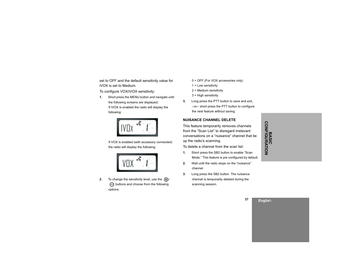 Nuisance channel delete | Motorola RDM2020 User Manual | Page 45 / 78