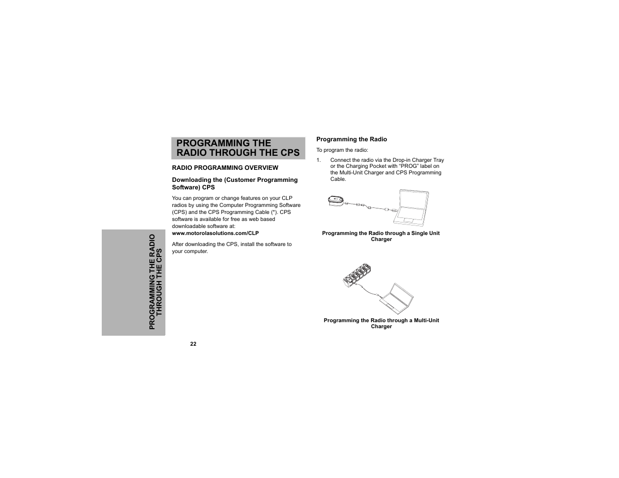 Programming the radio through the cps | Motorola CLP1040 User Manual | Page 30 / 56