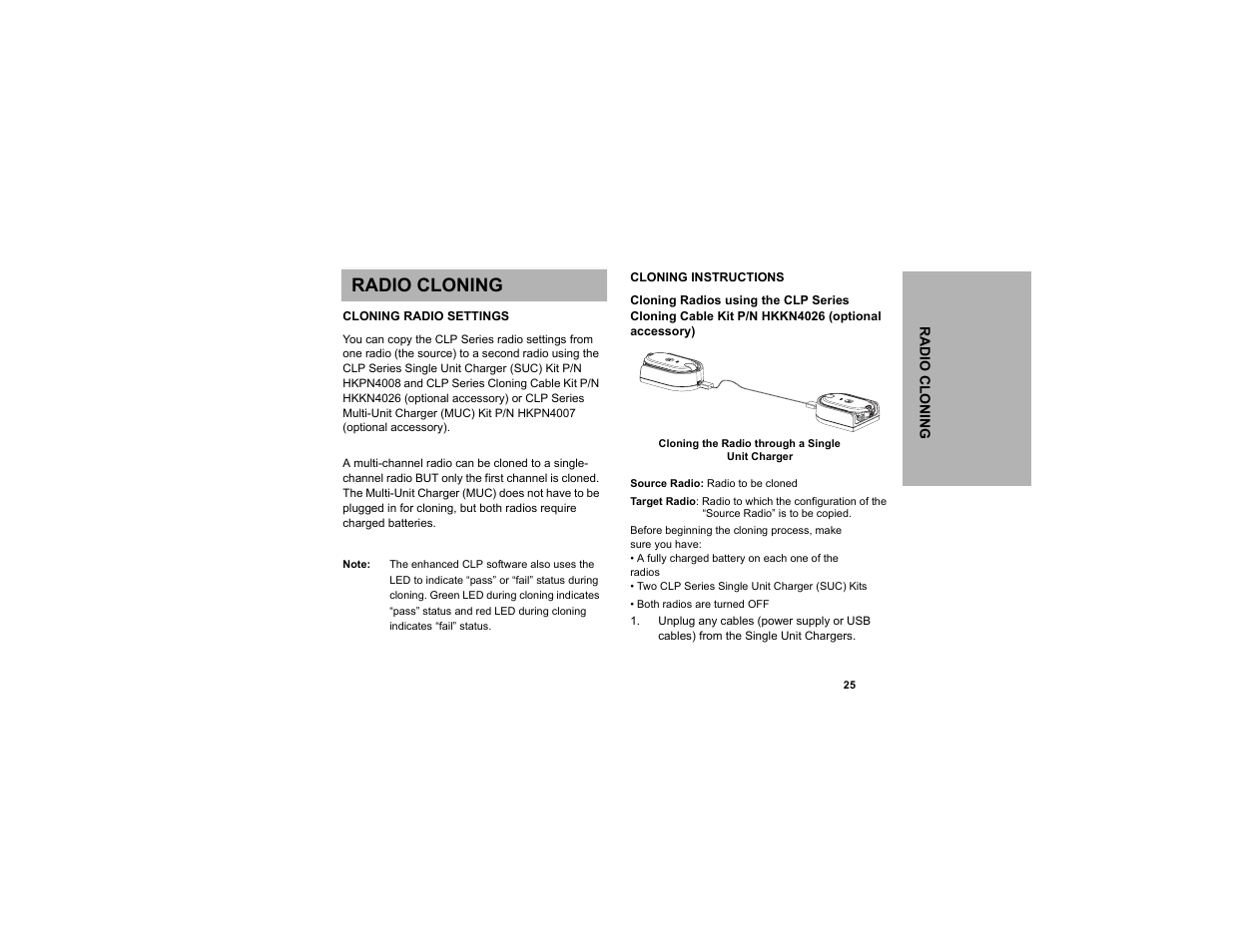 Radio cloning | Motorola CLP1040 User Manual | Page 33 / 56