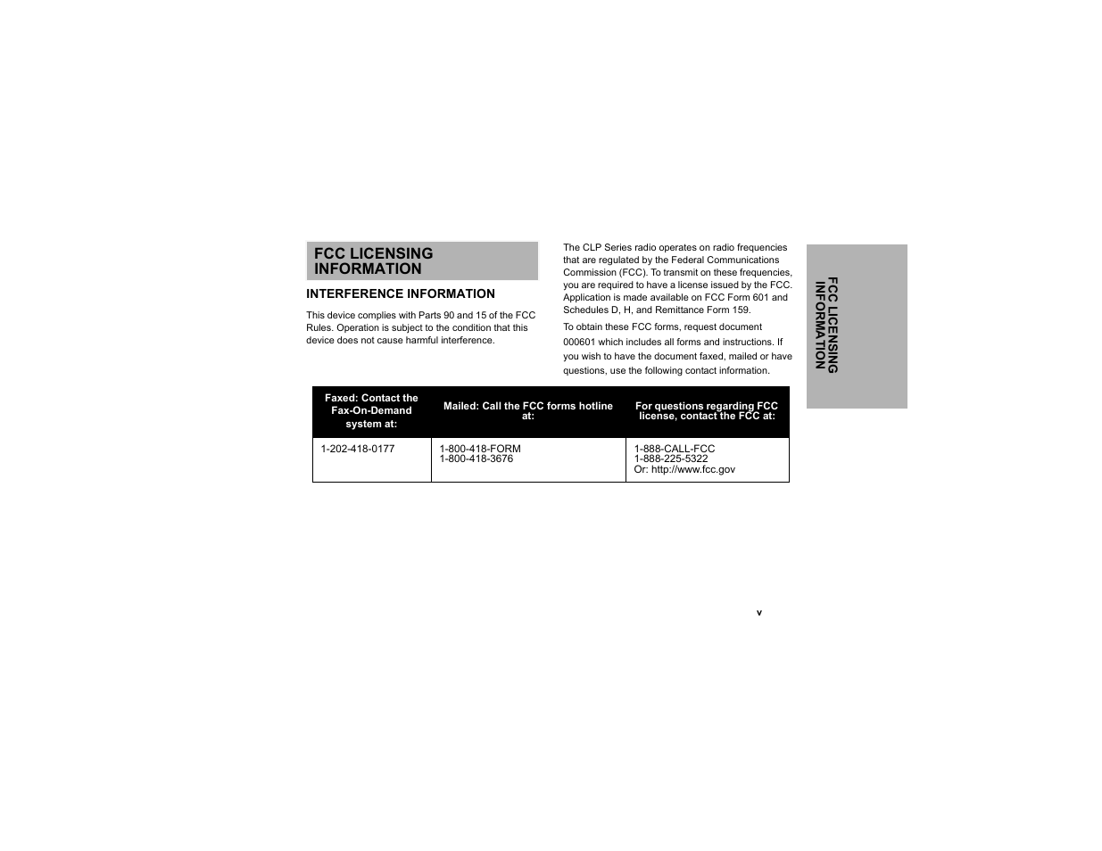 Fcc licensing information | Motorola CLP1040 User Manual | Page 7 / 56