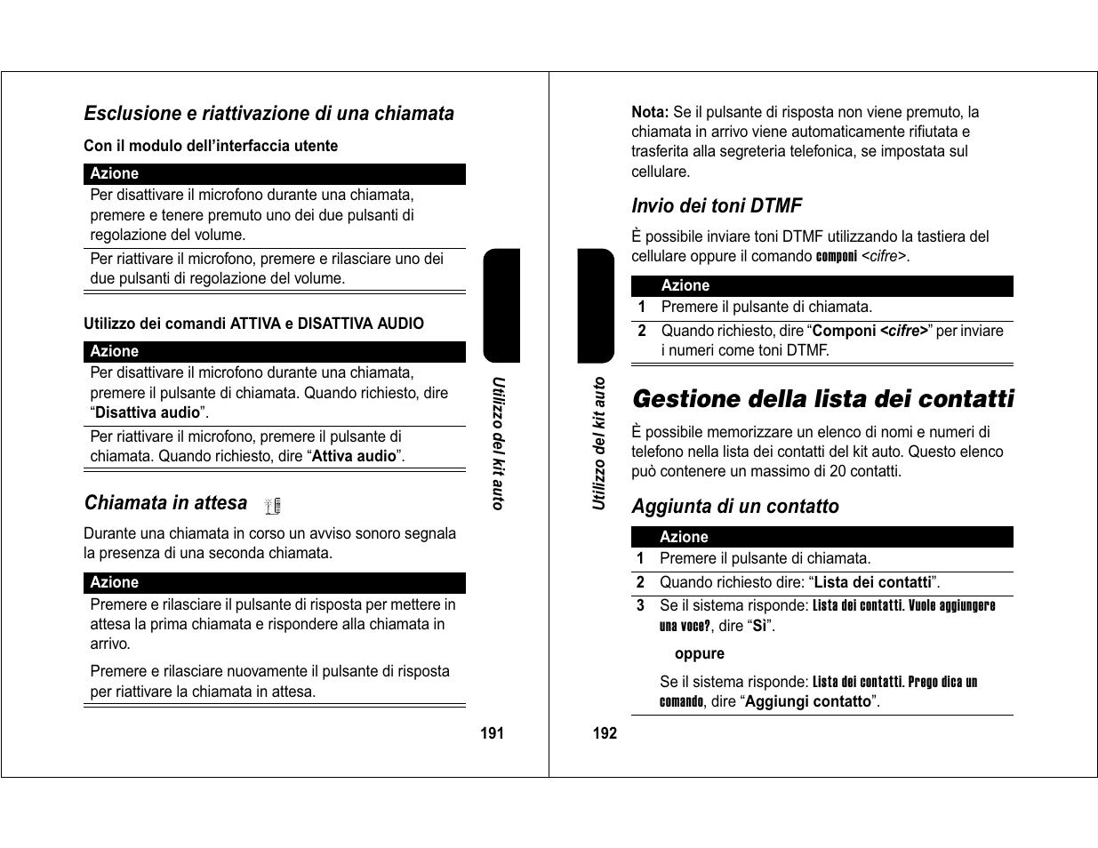 Gestione della lista dei contatti | Motorola 6840420Z01-AD User Manual | Page 100 / 141