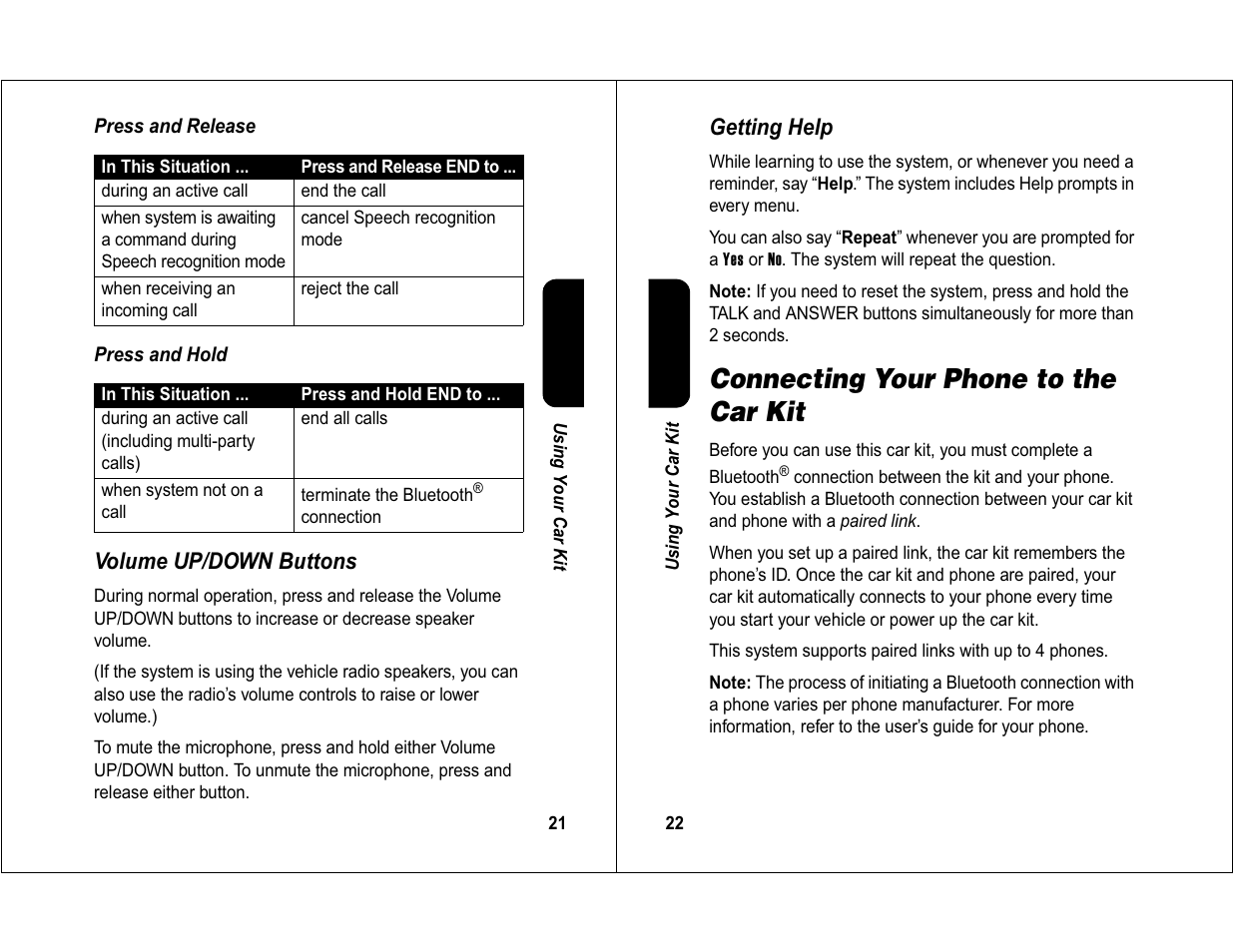 Connecting your phone to the car kit | Motorola 6840420Z01-AD User Manual | Page 12 / 141