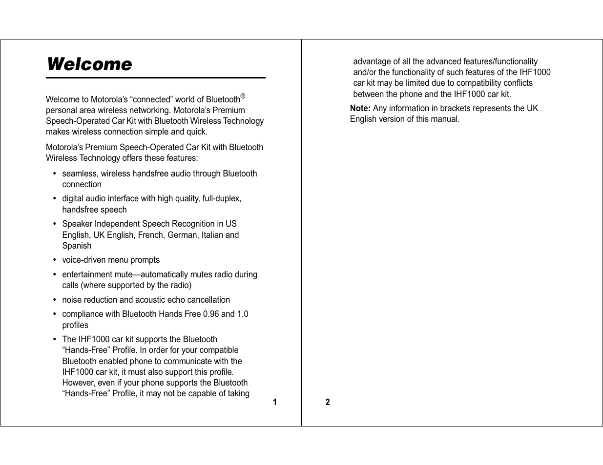 Welcome | Motorola 6840420Z01-AD User Manual | Page 2 / 141