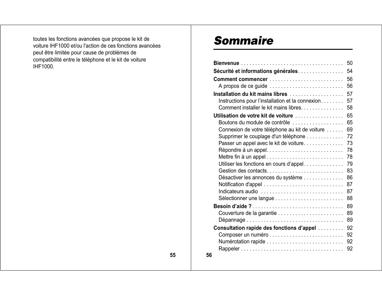 Sommaire | Motorola 6840420Z01-AD User Manual | Page 29 / 141