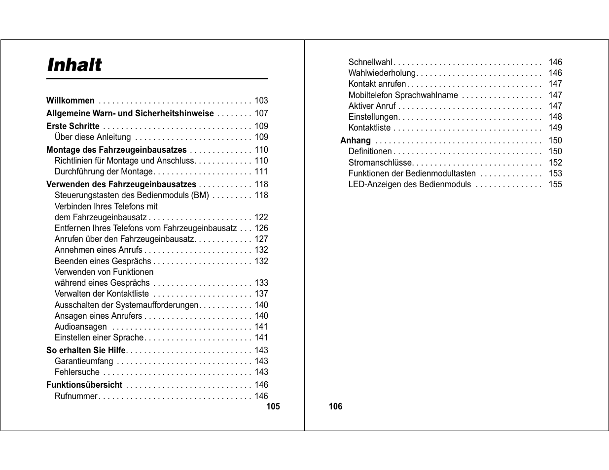 Inhalt | Motorola 6840420Z01-AD User Manual | Page 56 / 141