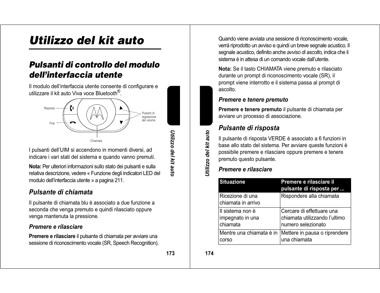 Utilizzo del kit auto | Motorola 6840420Z01-AD User Manual | Page 91 / 141