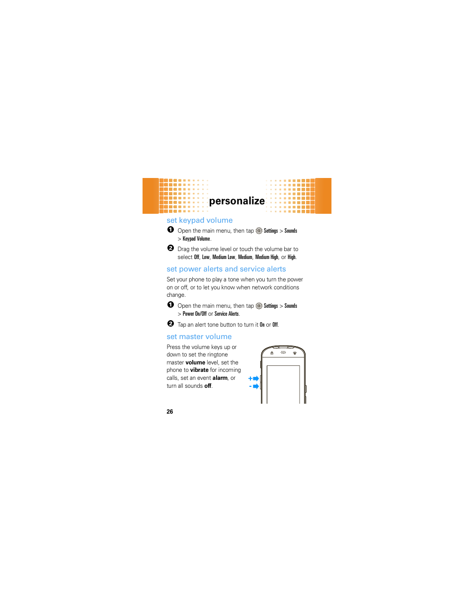 Personalize | Motorola Crush User Manual | Page 28 / 164