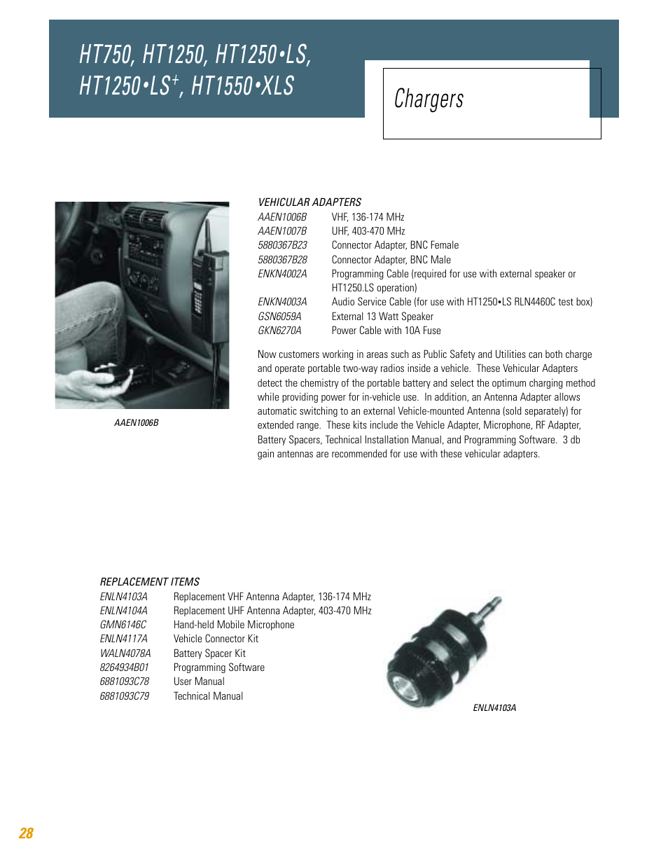 Ls, ht1250, Ht1550, Xls chargers | Motorola HT750 User Manual | Page 28 / 30