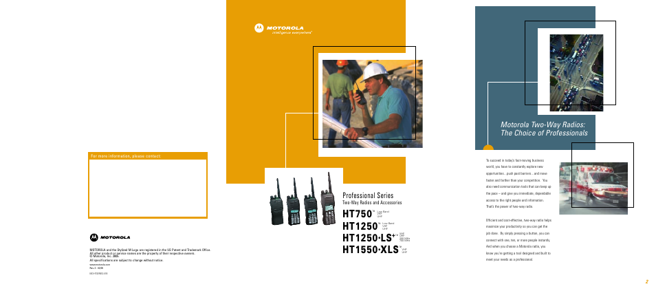 Ht750, Ht1250, Ht1550 | Professional series | Motorola HT750 User Manual | Page 30 / 30