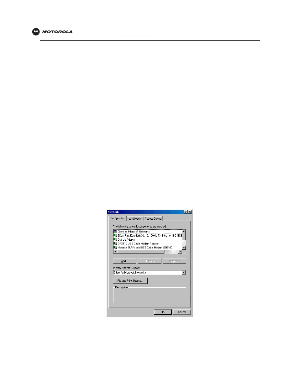 Configuring tcp/ip, Configuring tcp/ip in windows 98, windows, 98 second edition, or windows me | Motorola SBV5220 User Manual | Page 31 / 64