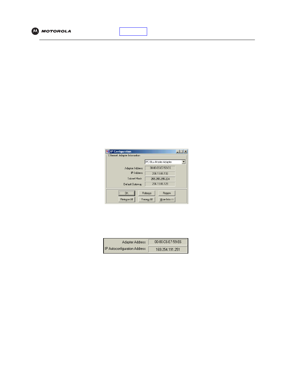 Verifying the ip address, Edition, or windows me | Motorola SBV5220 User Manual | Page 41 / 64