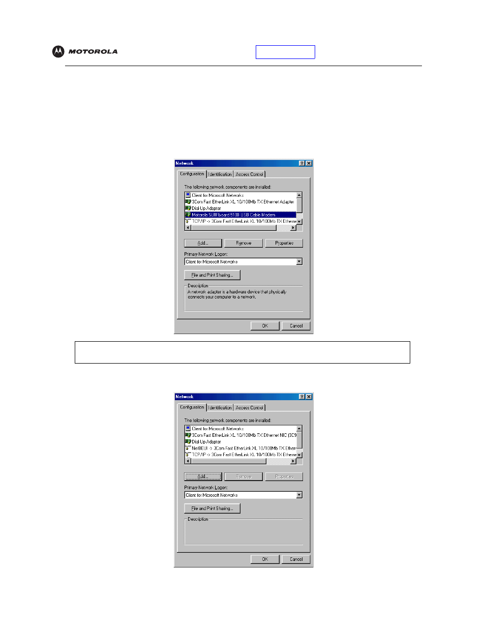 Removing the usb driver from windows 98 second, Edition or windows me | Motorola SBV5220 User Manual | Page 51 / 64