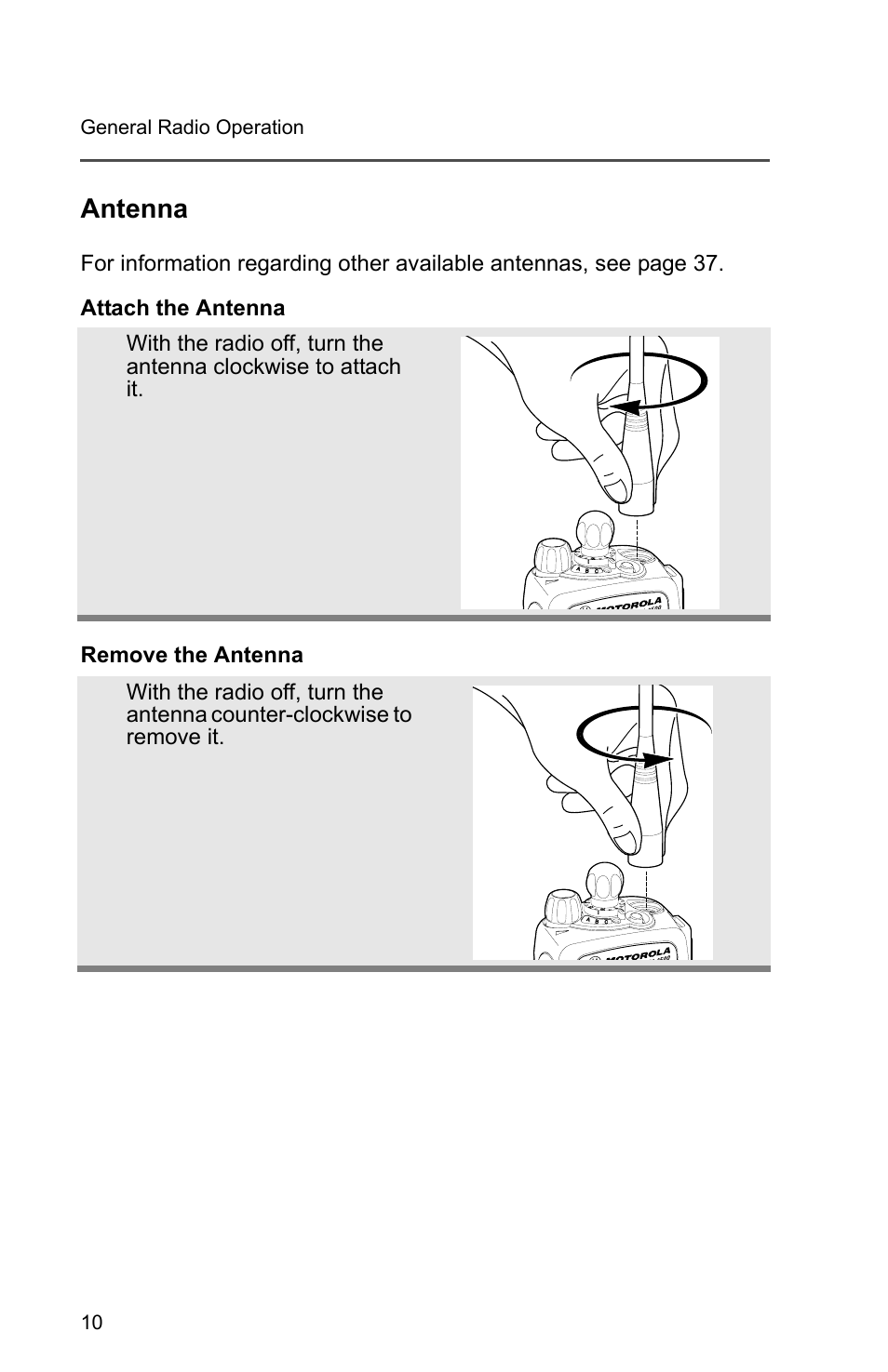 Antenna | Motorola PR1500 User Manual | Page 20 / 70