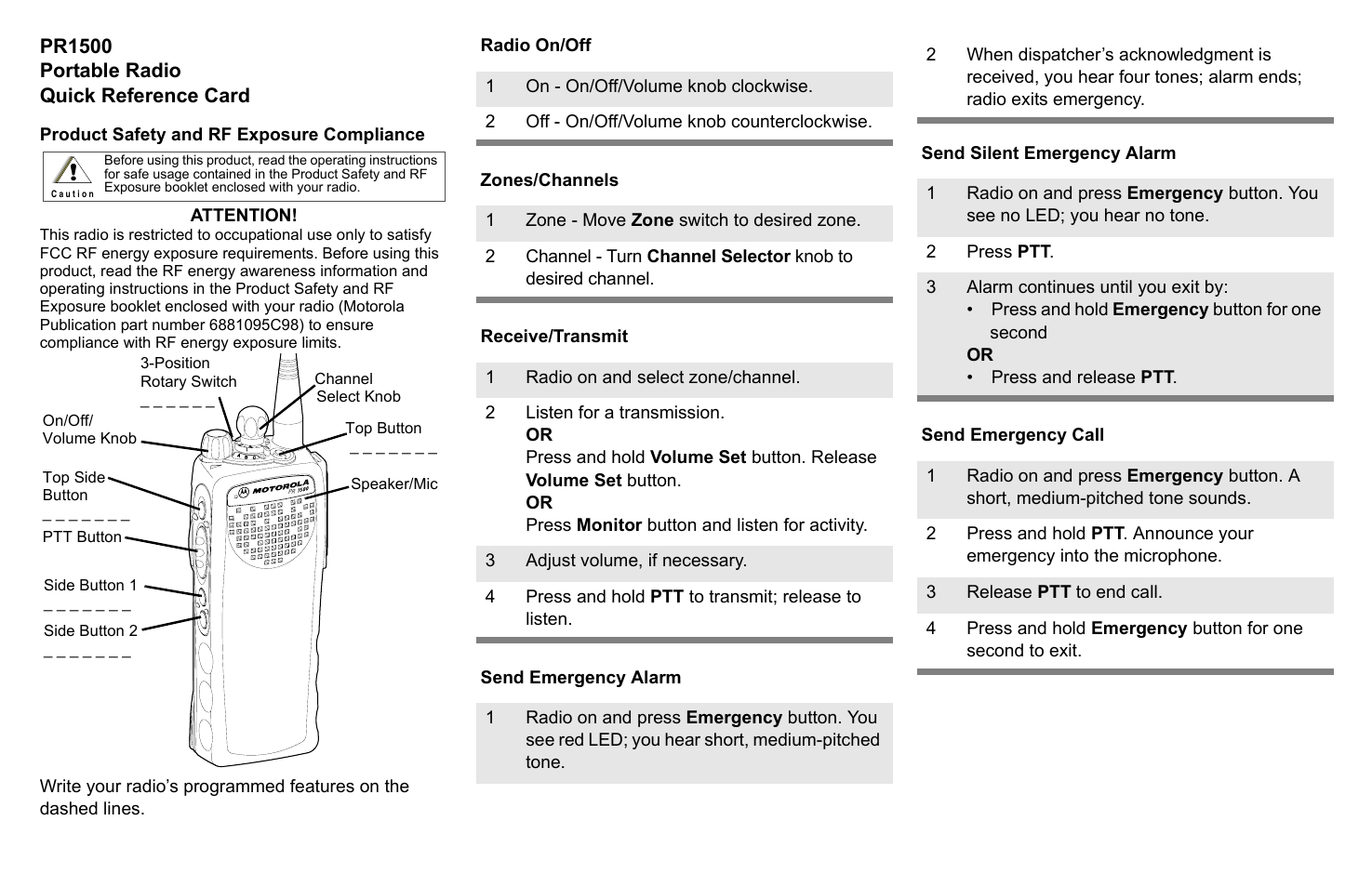 Motorola PR1500 User Manual | Page 3 / 70