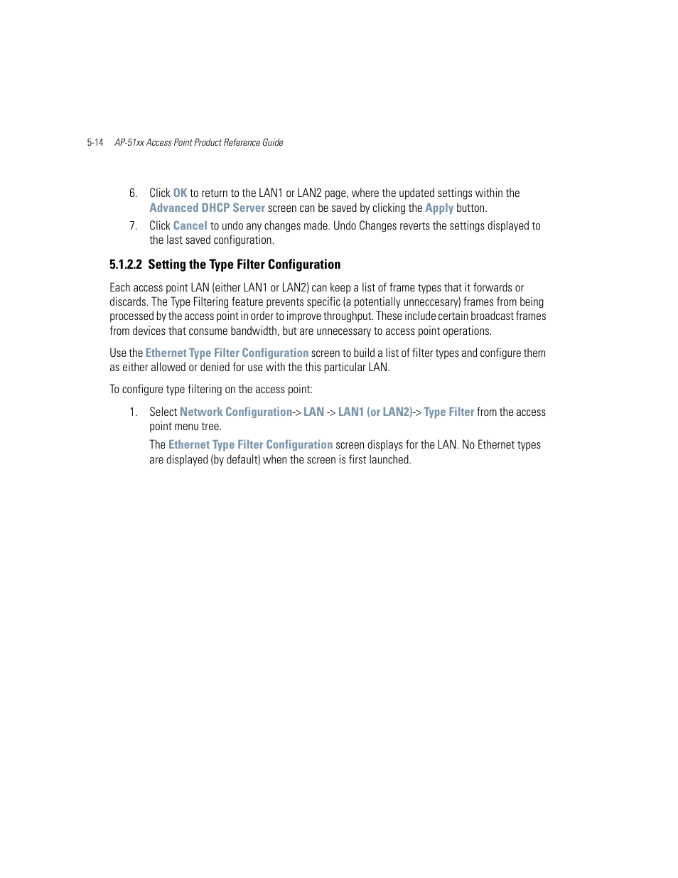 2 setting the type filter configuration, Setting the type filter configuration -14 | Motorola AP-51XX User Manual | Page 162 / 698