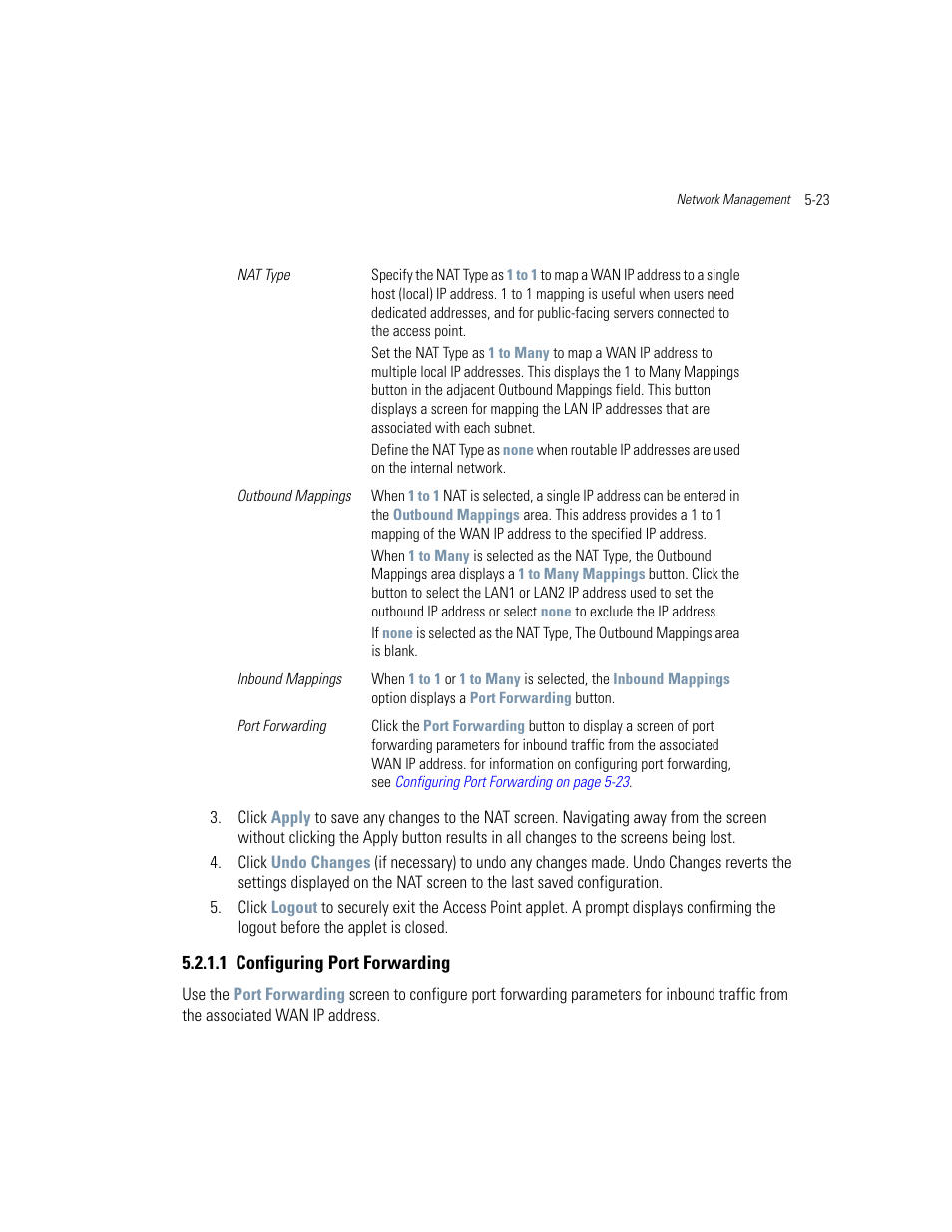 1 configuring port forwarding, Configuring port forwarding -23 | Motorola AP-51XX User Manual | Page 171 / 698