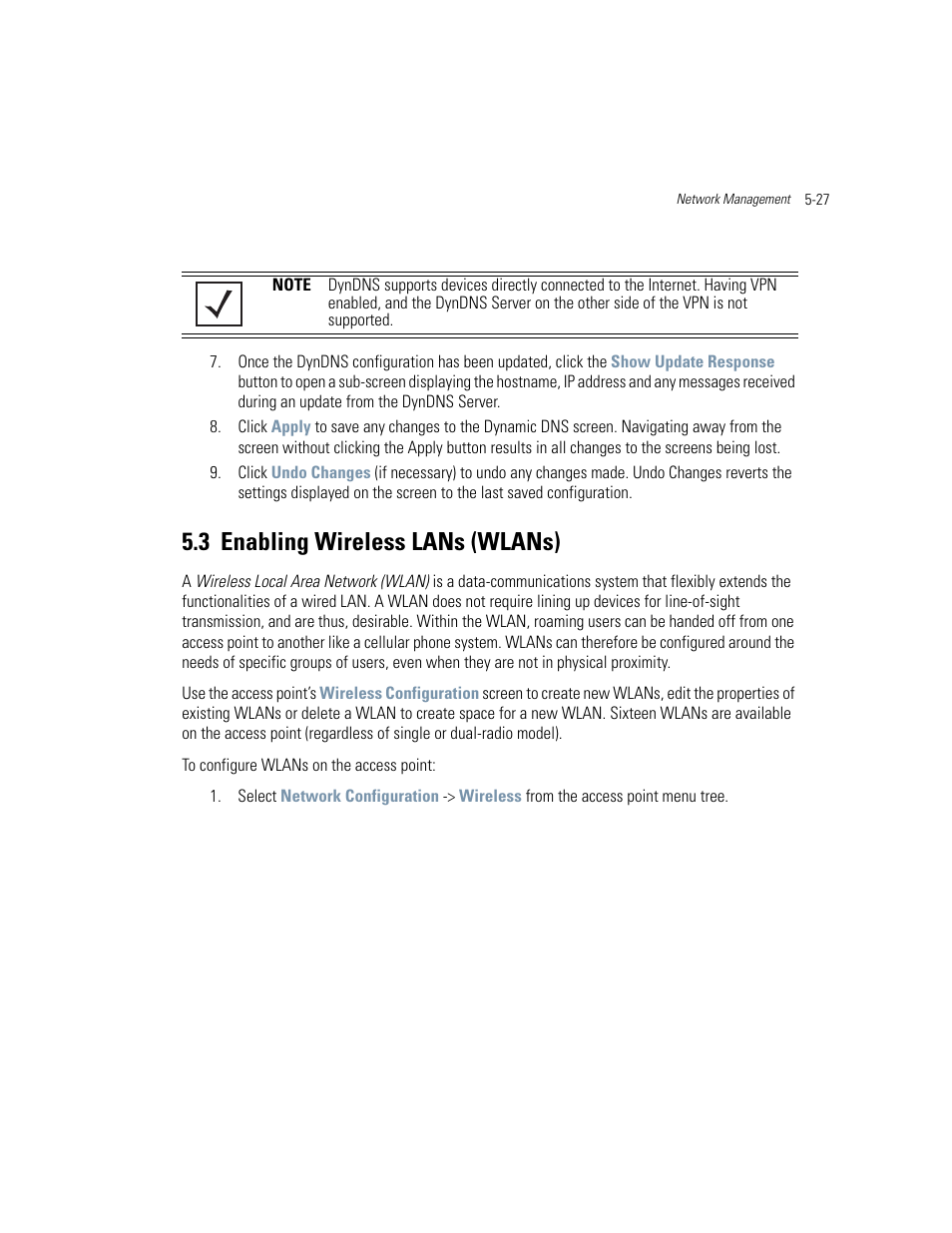 3 enabling wireless lans (wlans), Enabling wireless lans (wlans) -27, Enabling wireless lans (wlans) on | Enabling wireless lans (wlans) | Motorola AP-51XX User Manual | Page 175 / 698