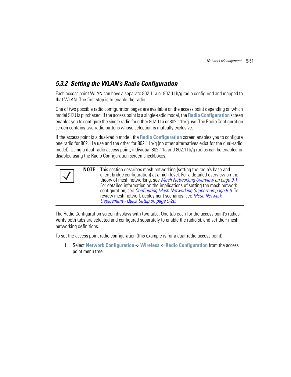 2 setting the wlan’s radio configuration, Setting the wlan’s radio configuration -51 | Motorola AP-51XX User Manual | Page 199 / 698