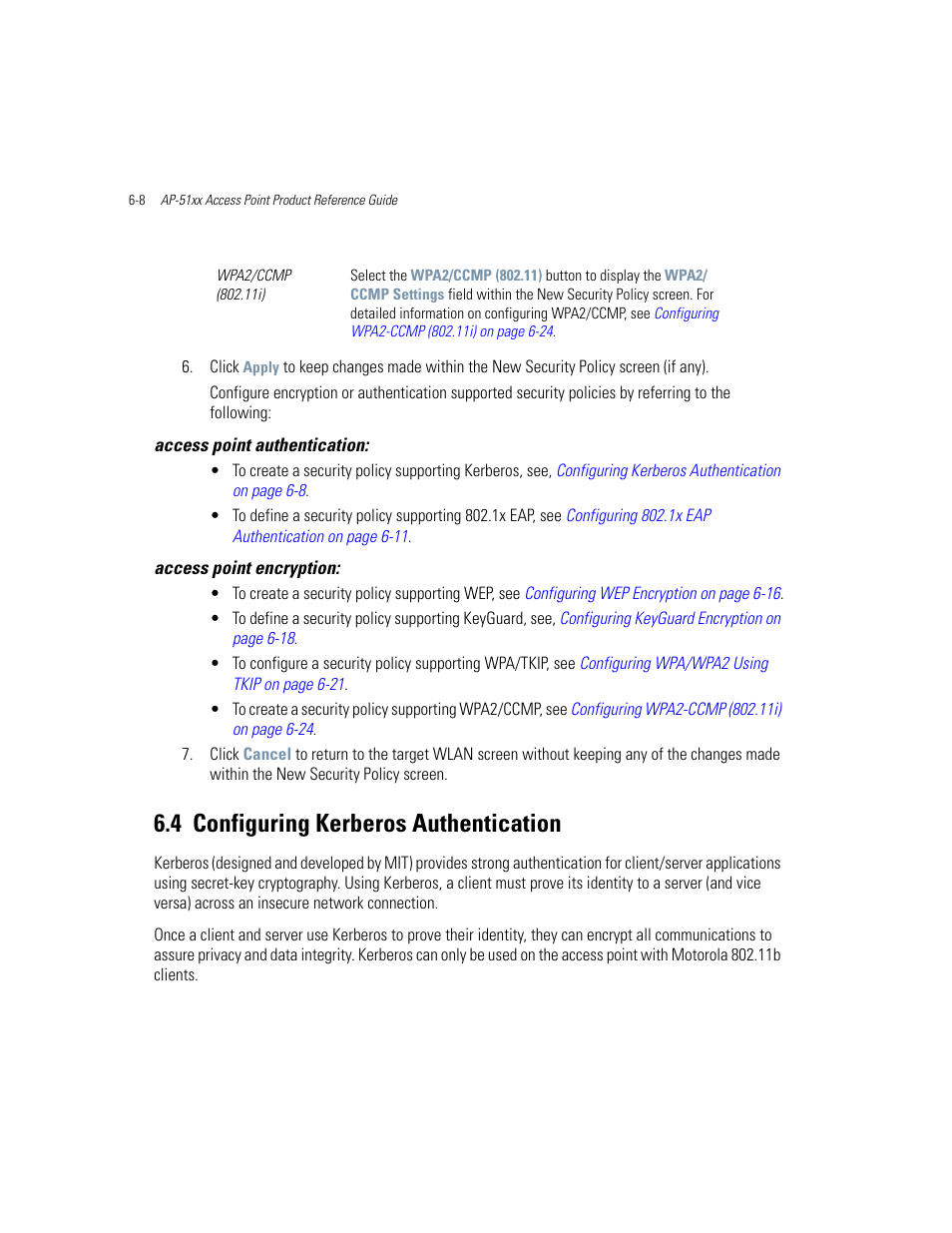 4 configuring kerberos authentication, Configuring kerberos authentication -8, Configuring kerberos authentication on | Configuring kerberos, Configuring | Motorola AP-51XX User Manual | Page 226 / 698