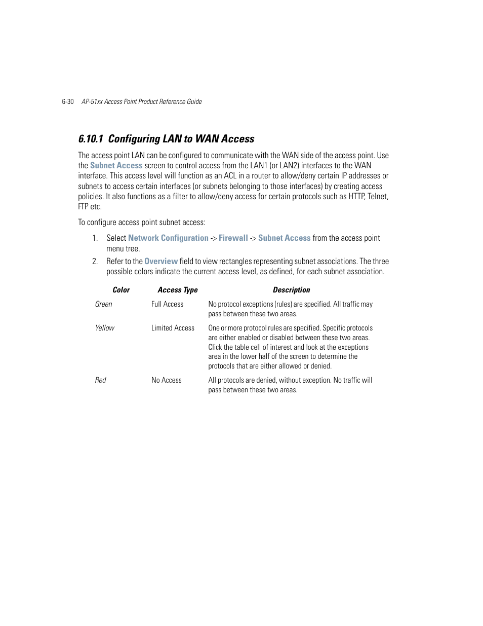 1 configuring lan to wan access, Configuring lan to wan access -30 | Motorola AP-51XX User Manual | Page 248 / 698