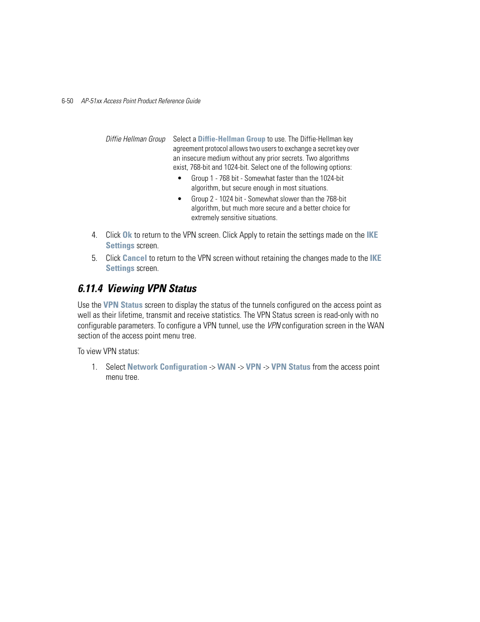 4 viewing vpn status, Viewing vpn status -50 | Motorola AP-51XX User Manual | Page 268 / 698