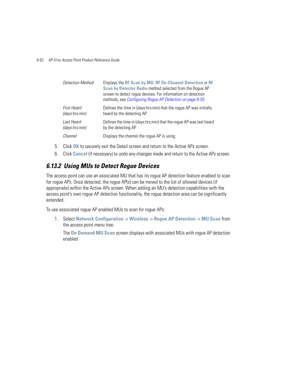 2 using mus to detect rogue devices, Using mus to detect rogue devices -62 | Motorola AP-51XX User Manual | Page 280 / 698