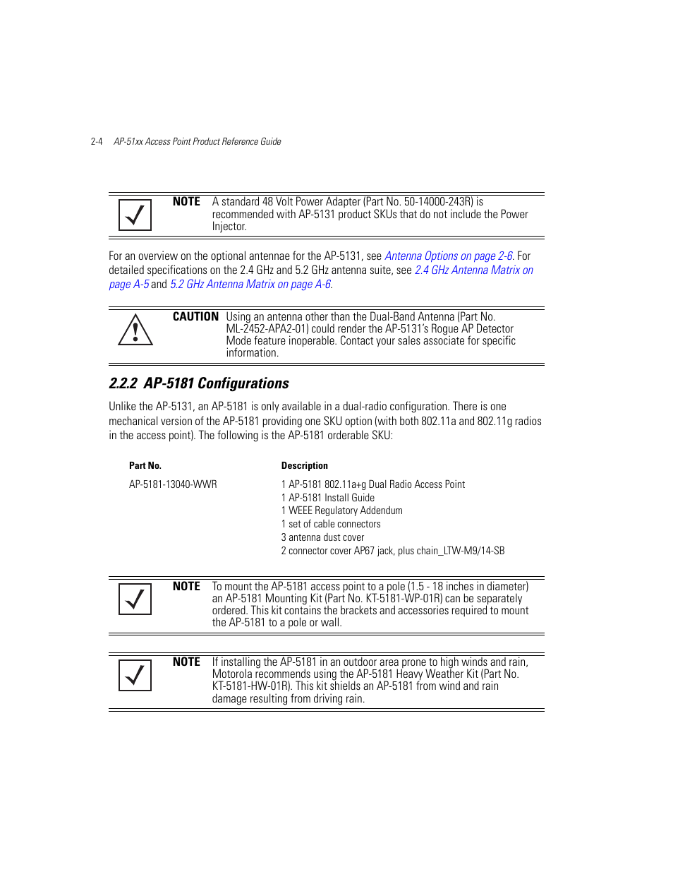 2 ap-5181 configurations, Ap-5181 configurations -4 | Motorola AP-51XX User Manual | Page 48 / 698