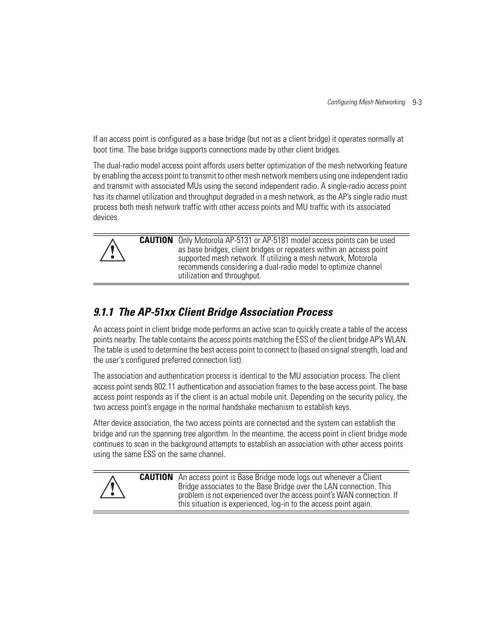 1 the ap-51xx client bridge association process, The ap-51xx client bridge association process -3 | Motorola AP-51XX User Manual | Page 591 / 698