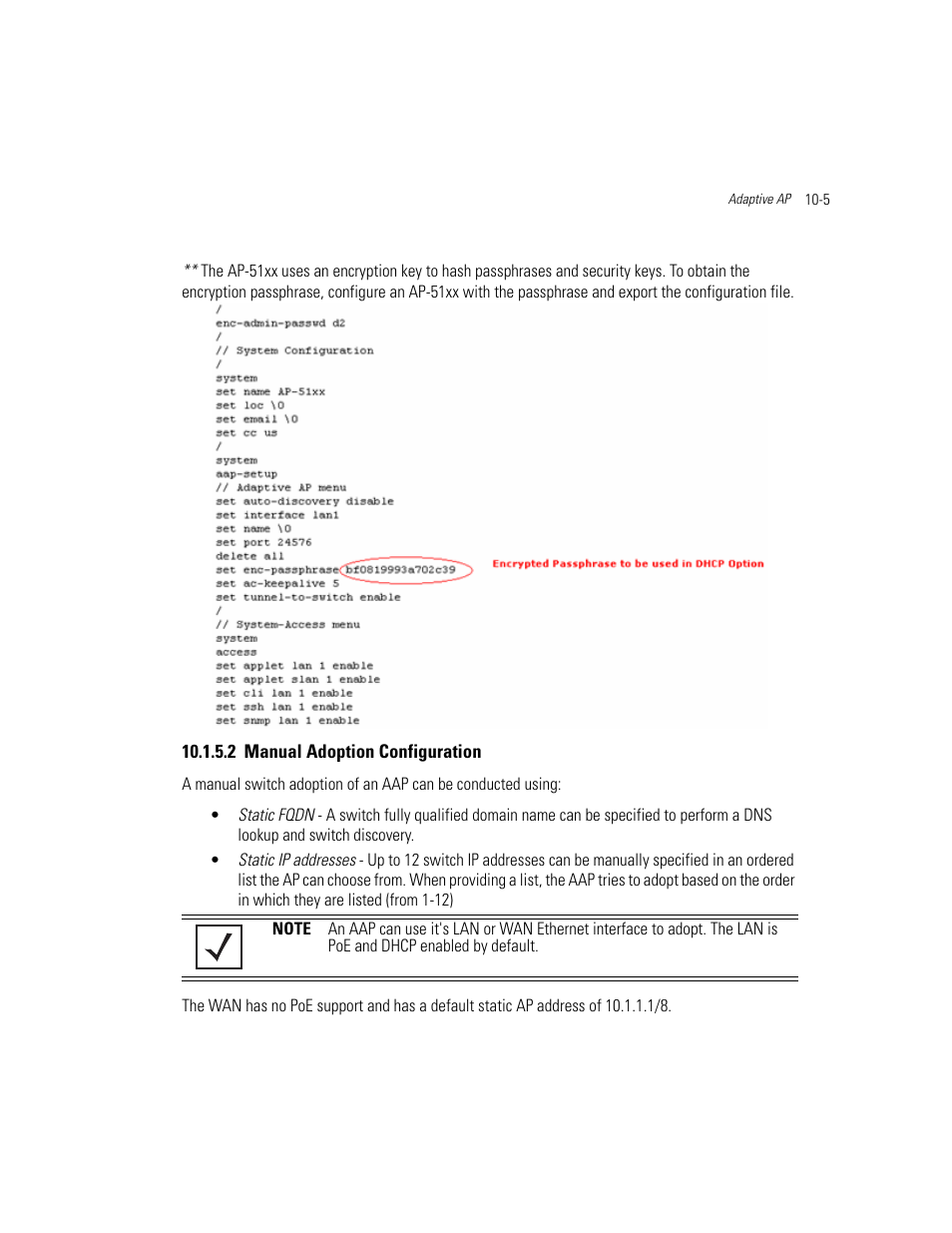 2 manual adoption configuration, Manual adoption configuration -5 | Motorola AP-51XX User Manual | Page 633 / 698