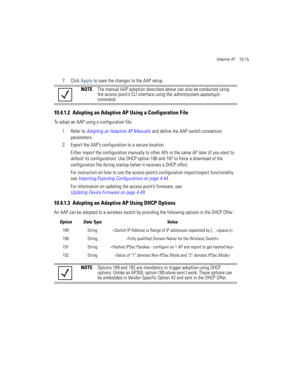 3 adopting an adaptive ap using dhcp options | Motorola AP-51XX User Manual | Page 643 / 698