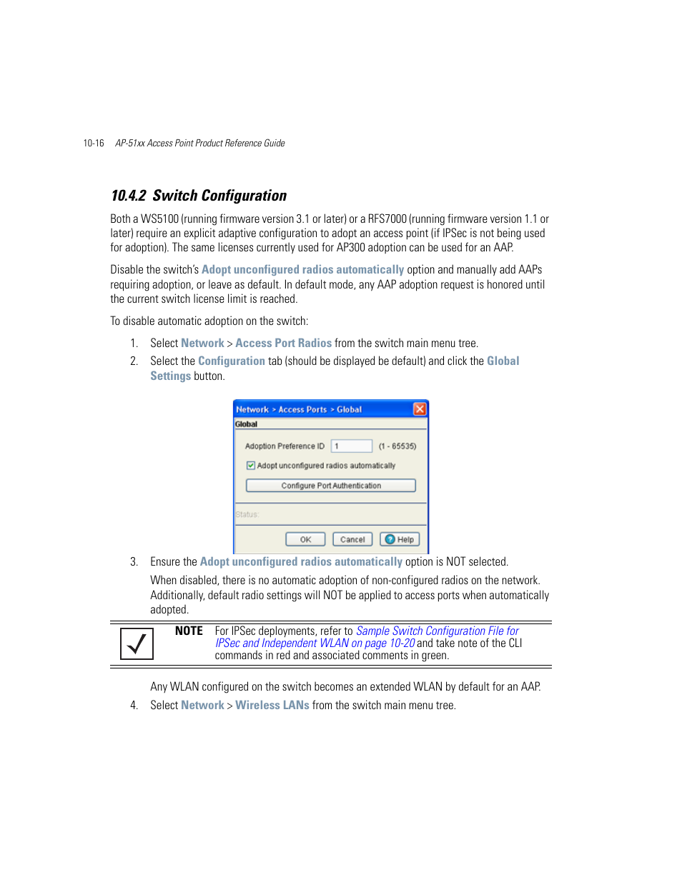 2 switch configuration, Switch configuration -16, Switch configuration | Motorola AP-51XX User Manual | Page 644 / 698