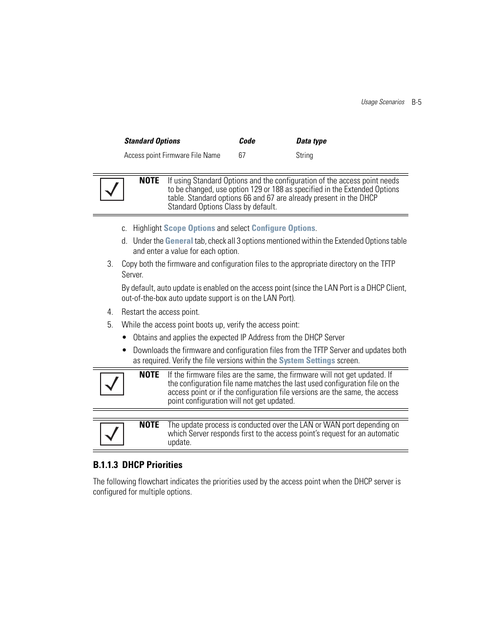 B.1.1.3 dhcp priorities | Motorola AP-51XX User Manual | Page 671 / 698