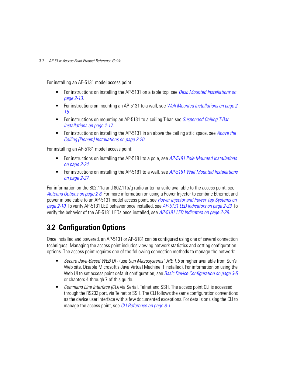 2 configuration options, Configuration options -2, Configuration options | Motorola AP-51XX User Manual | Page 78 / 698