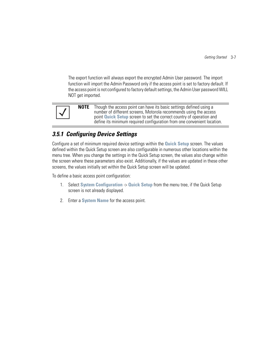 1 configuring device settings, Configuring device settings -7 | Motorola AP-51XX User Manual | Page 83 / 698