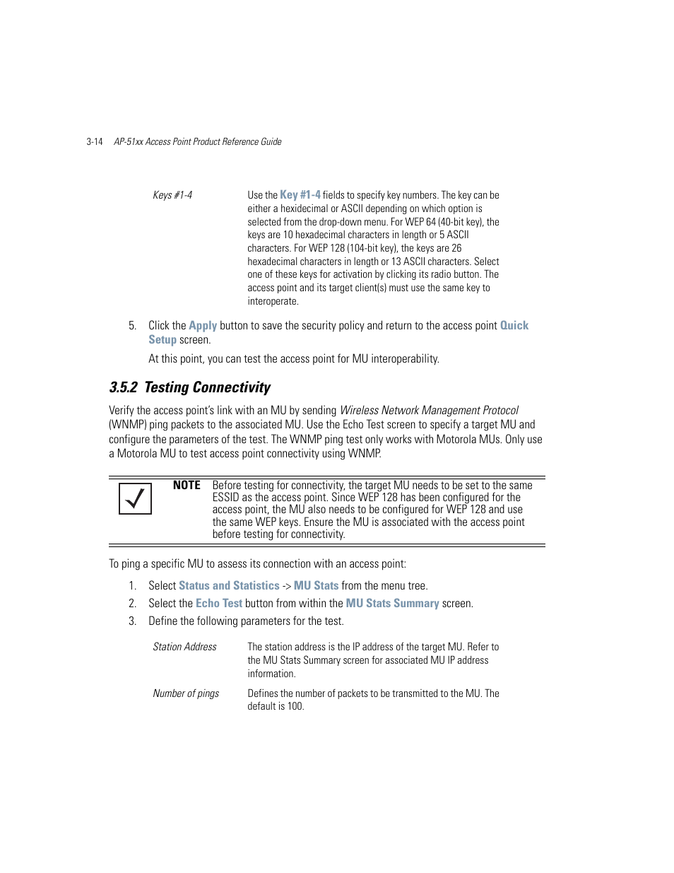 2 testing connectivity, Testing connectivity -14 | Motorola AP-51XX User Manual | Page 90 / 698