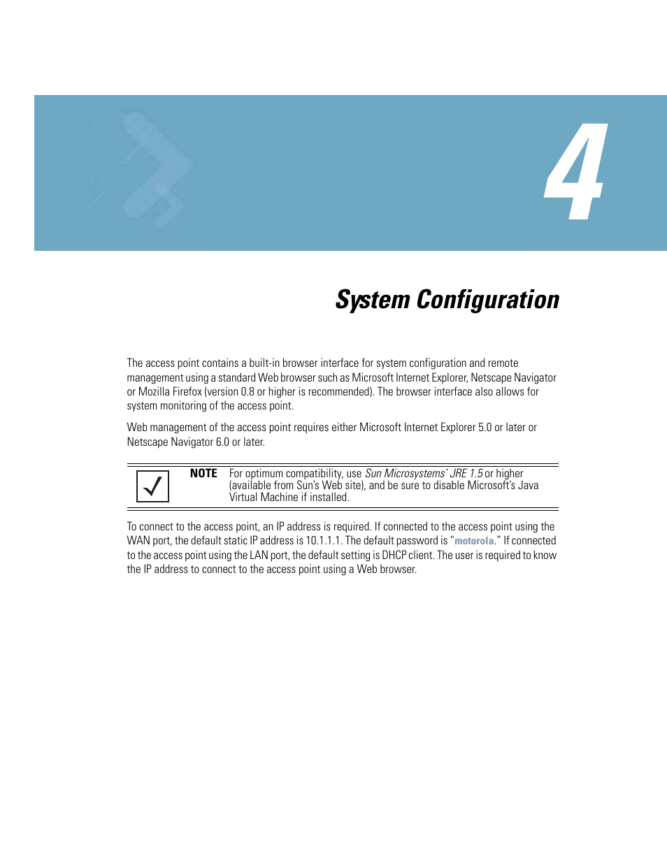 Chapter 4 system configuration, Chapter 4. system configuration, Chapter 4 | System configuration | Motorola AP-51XX User Manual | Page 93 / 698