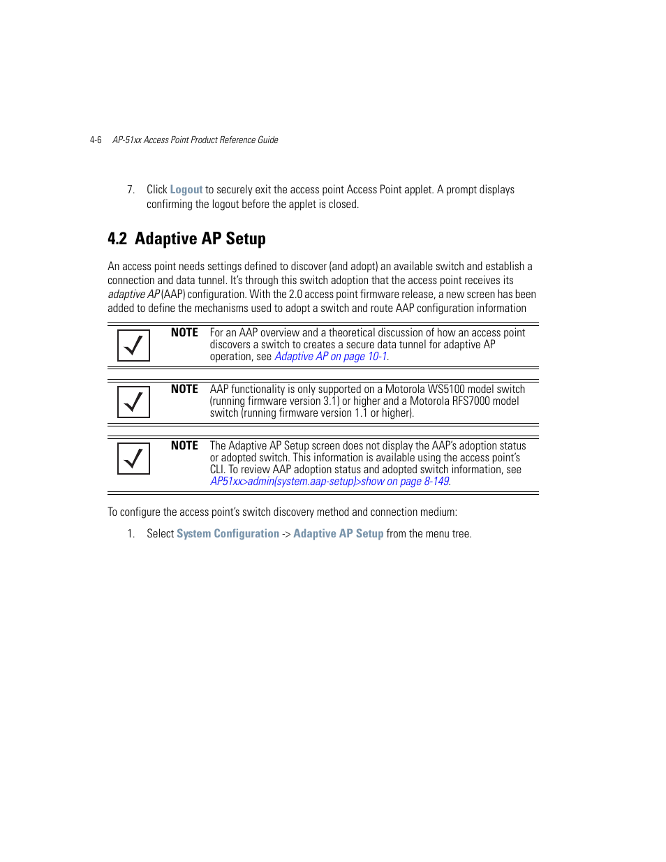 2 adaptive ap setup, Adaptive ap setup -6, Adaptive ap setup | Motorola AP-51XX User Manual | Page 98 / 698