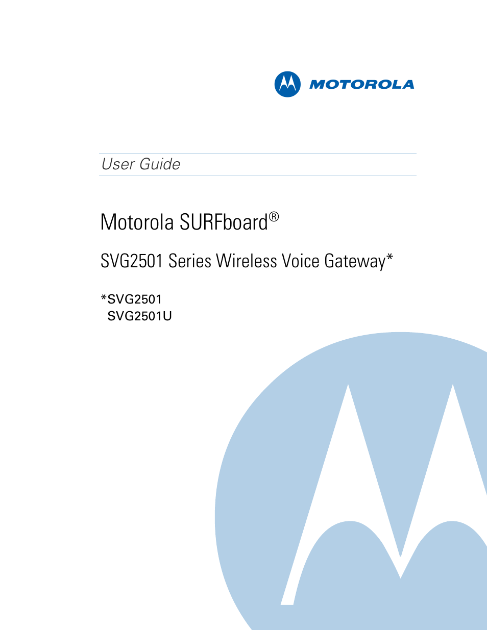 Motorola SURFboard SVG2501U User Manual | 34 pages