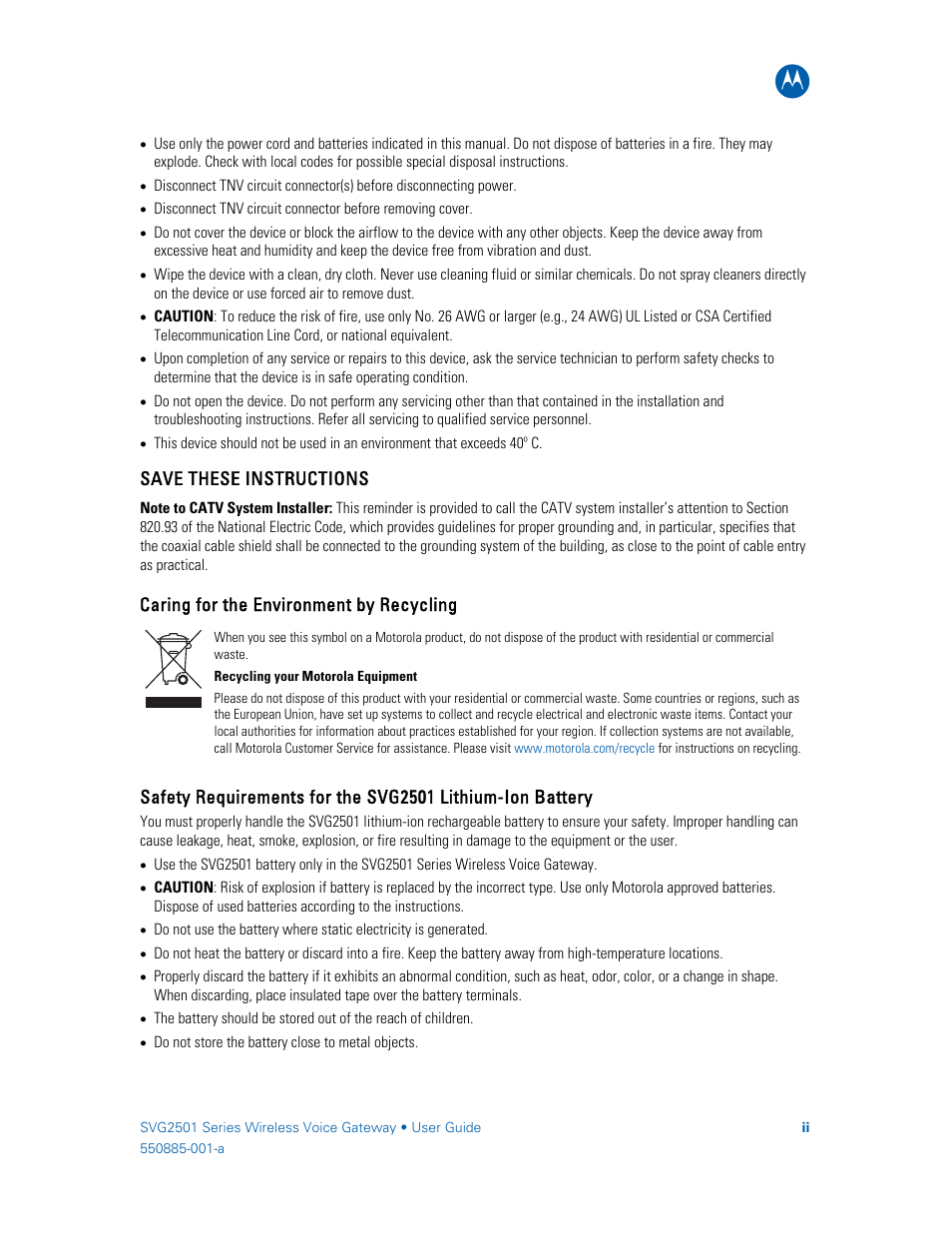 Motorola SURFboard SVG2501U User Manual | Page 6 / 34