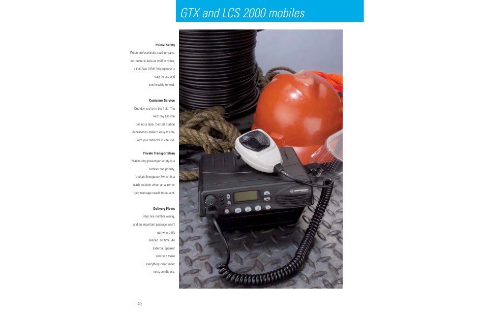 Gtx and lcs 2000 mobiles | Motorola LCS 2000TM User Manual | Page 42 / 48