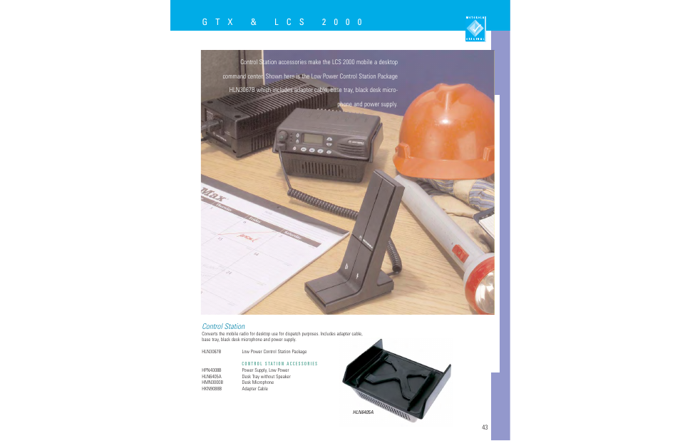 G t x & l c s 2 0 0 0, Control station | Motorola LCS 2000TM User Manual | Page 45 / 48