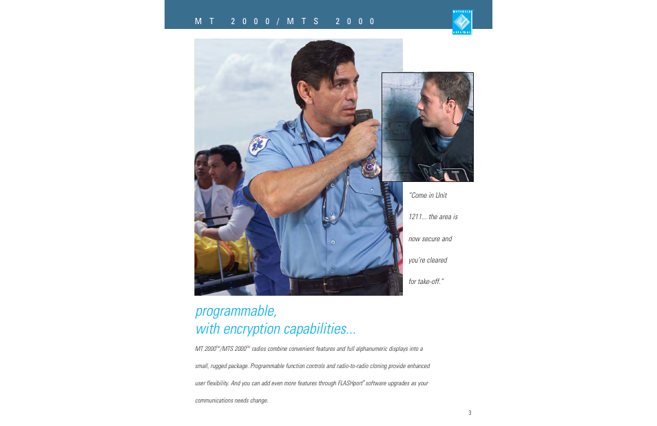 Programmable, with encryption capabilities | Motorola LCS 2000TM User Manual | Page 5 / 48