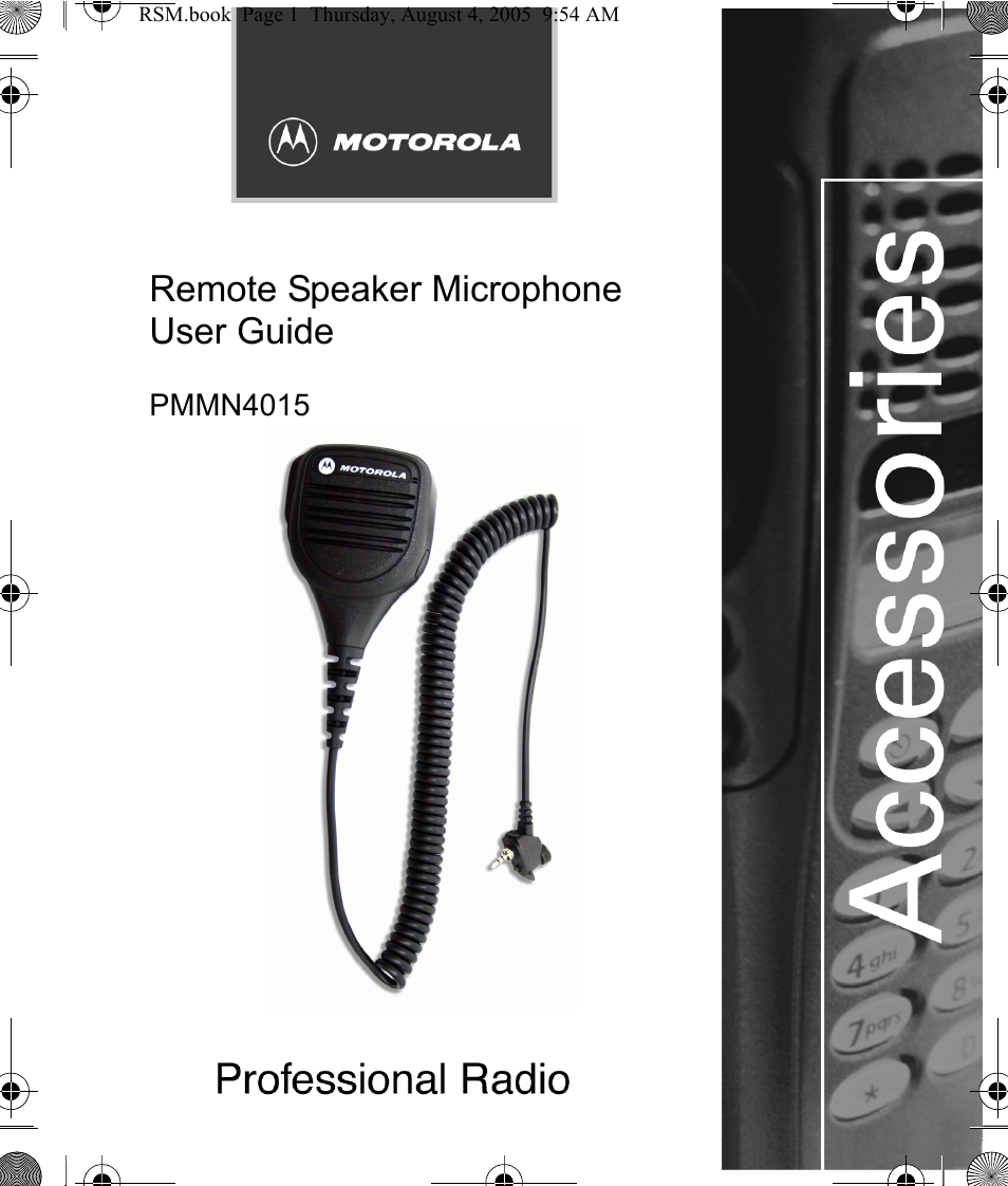 Motorola PMMN4015 User Manual | 6 pages