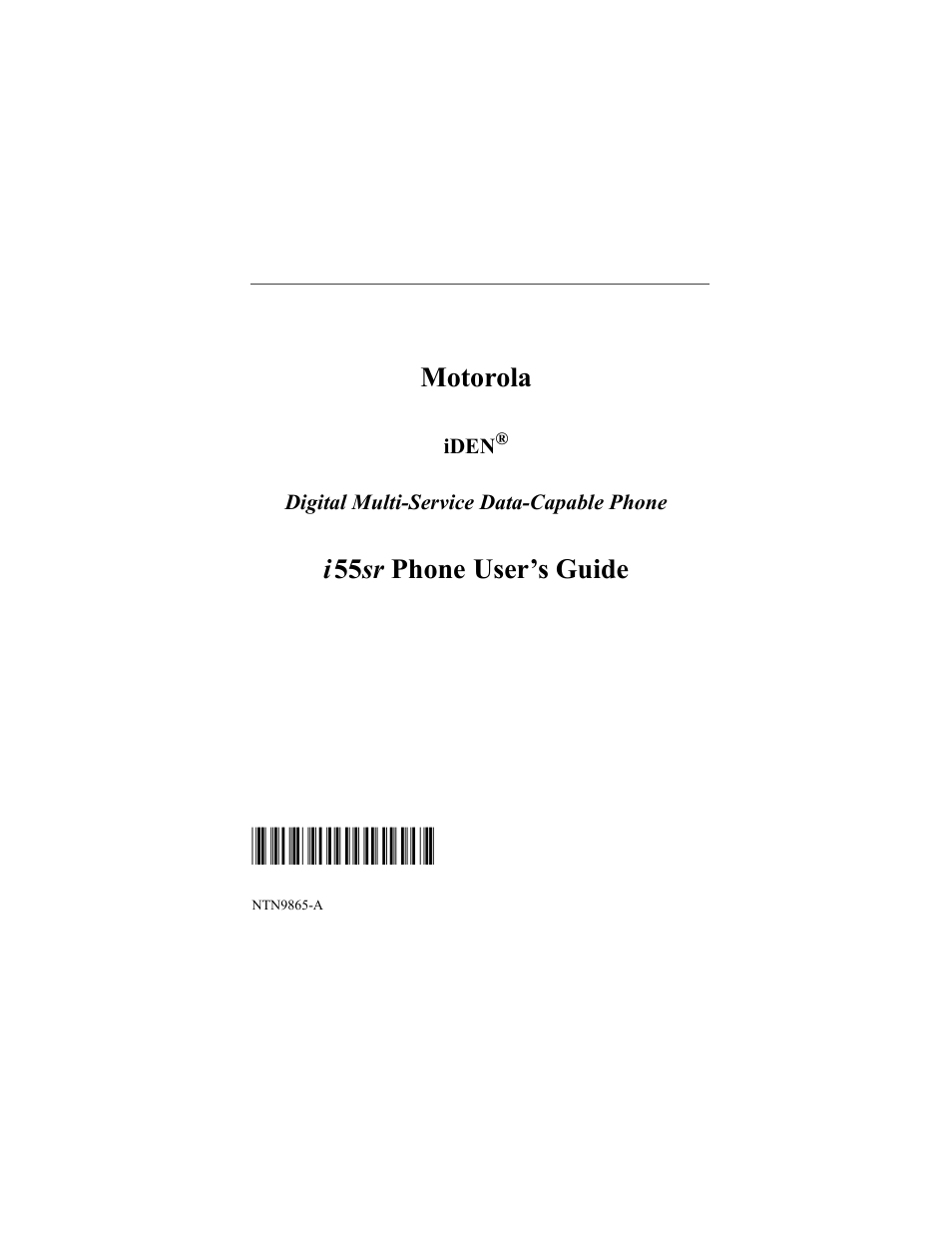 Motorola i55sr Phone User Manual | 176 pages
