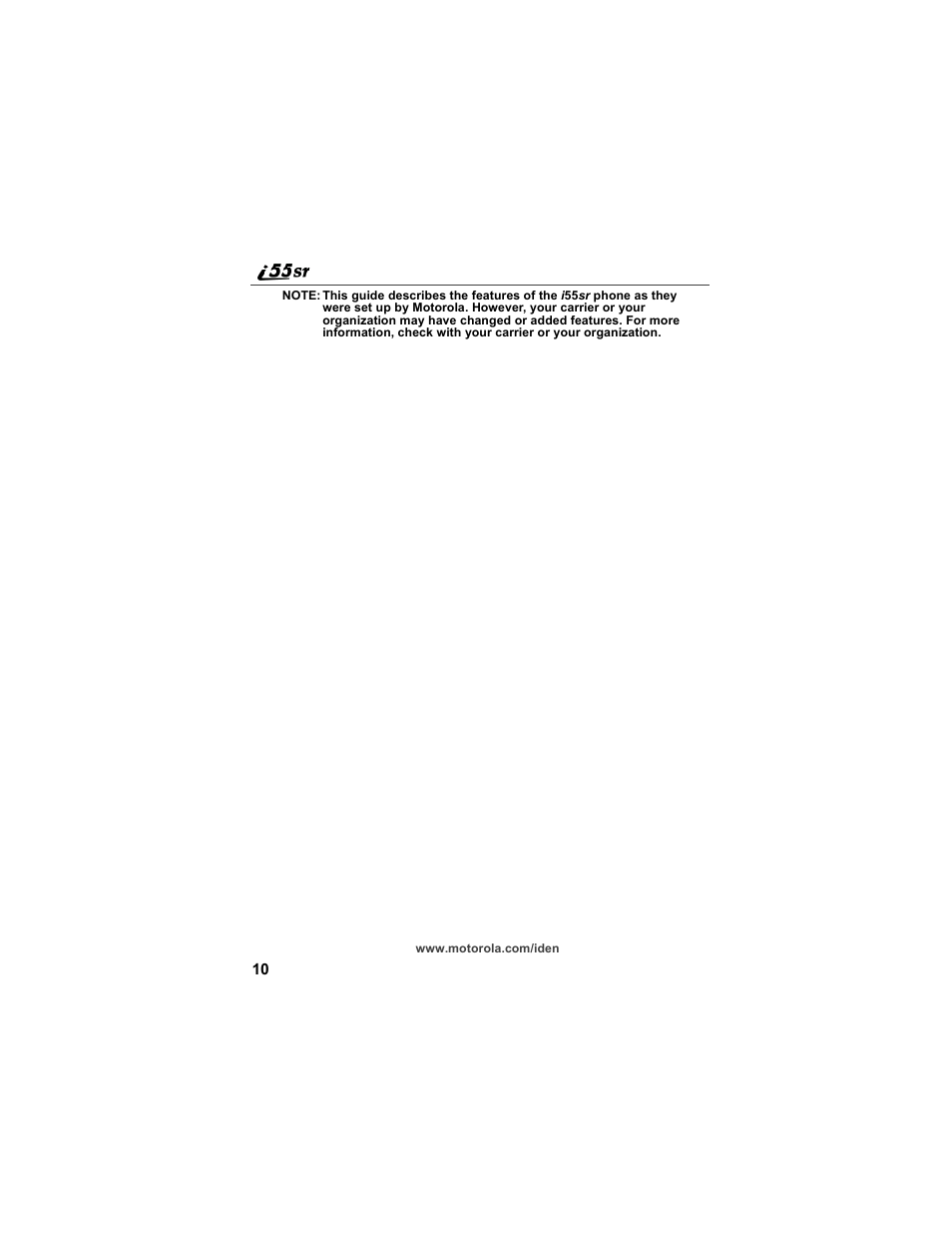 Motorola i55sr Phone User Manual | Page 10 / 176
