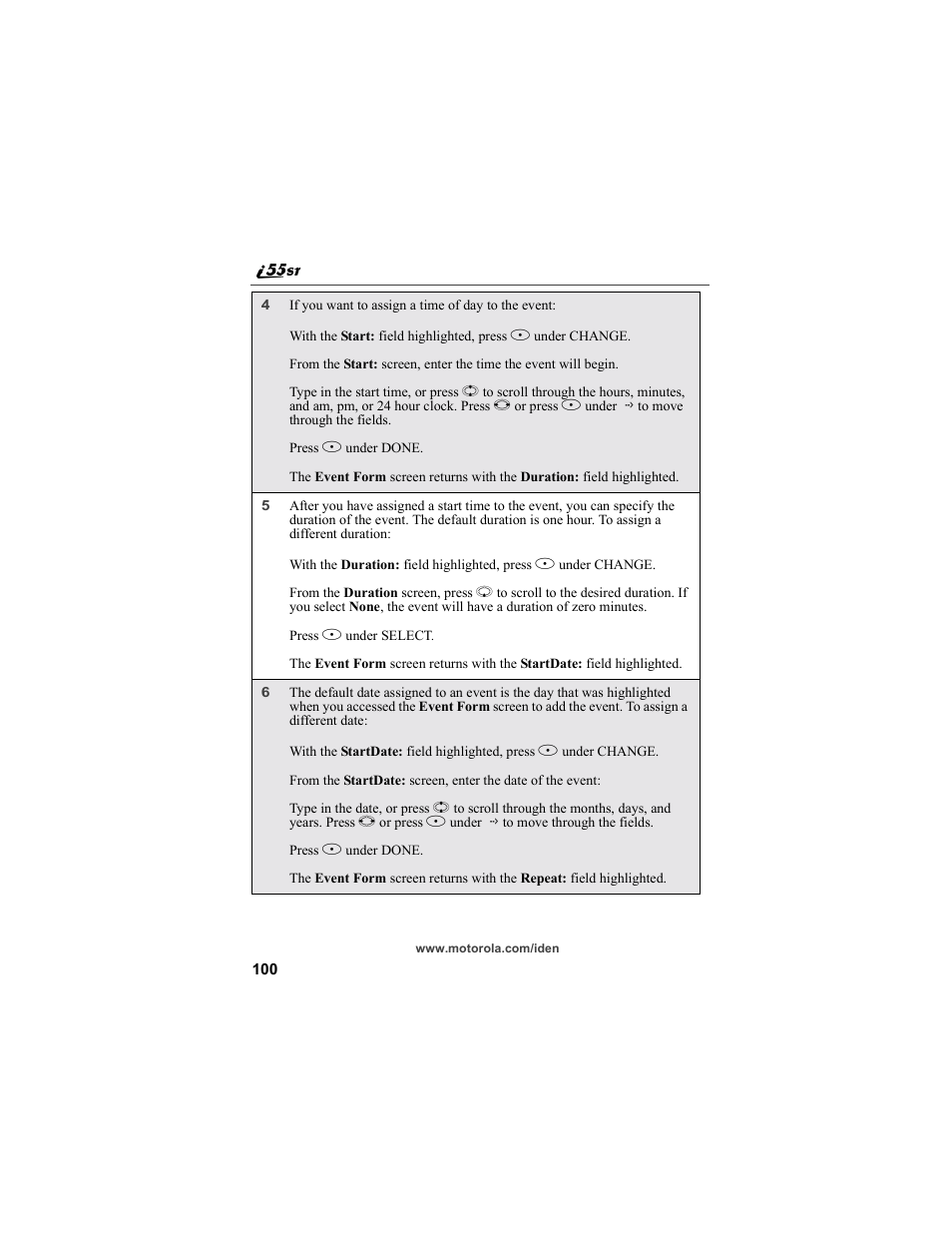 Motorola i55sr Phone User Manual | Page 100 / 176