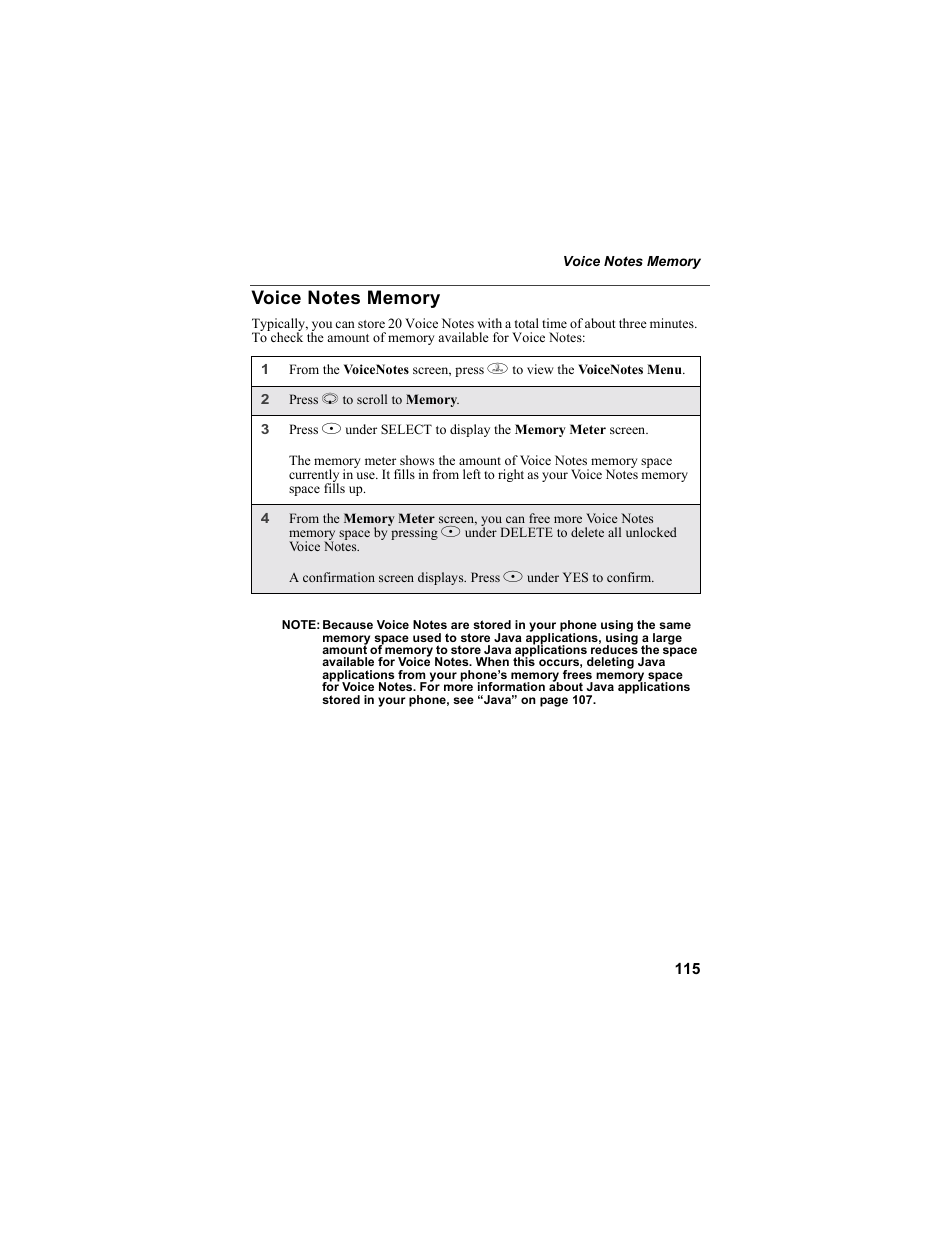 Voice notes memory | Motorola i55sr Phone User Manual | Page 115 / 176